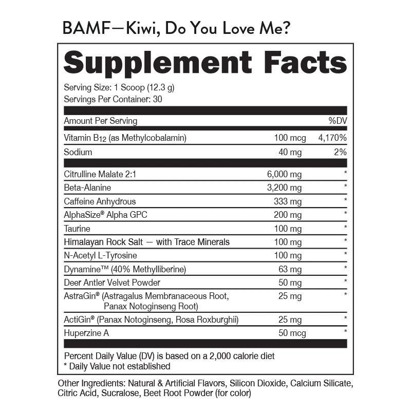 Das Labs Bamf Nootropic Pre Workout Servings